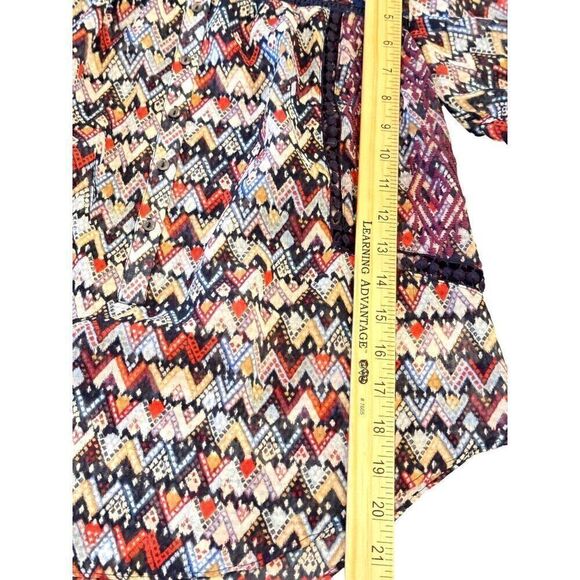Anthropologie Vanessa Virginia Boho 3/4 Sleeve Multicolor Blouse Sz 2P EUC - Picture 10 of 12